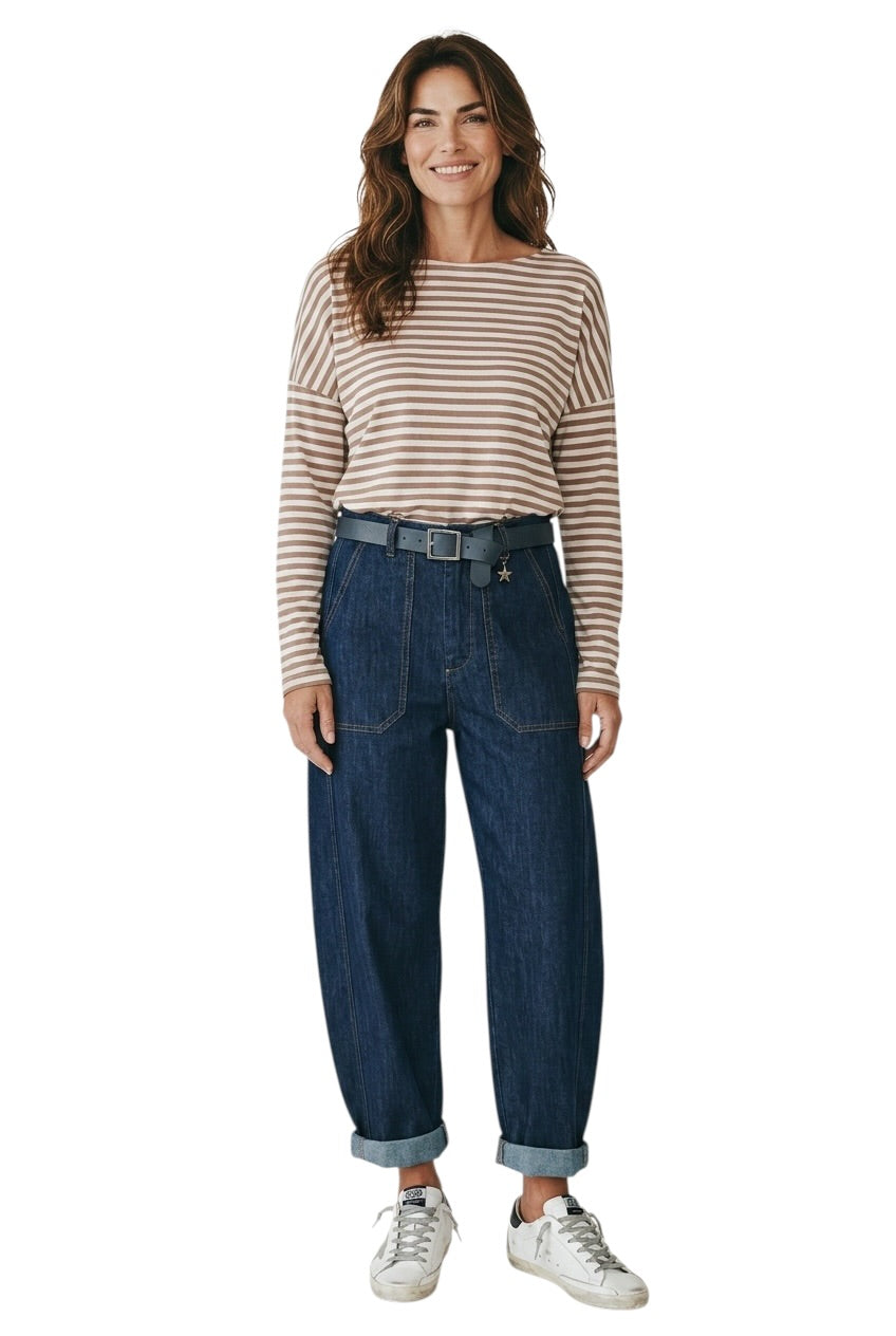 Susy Mix camel striped t-shirt