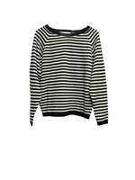Vicolo light grey black line cashmere pullover