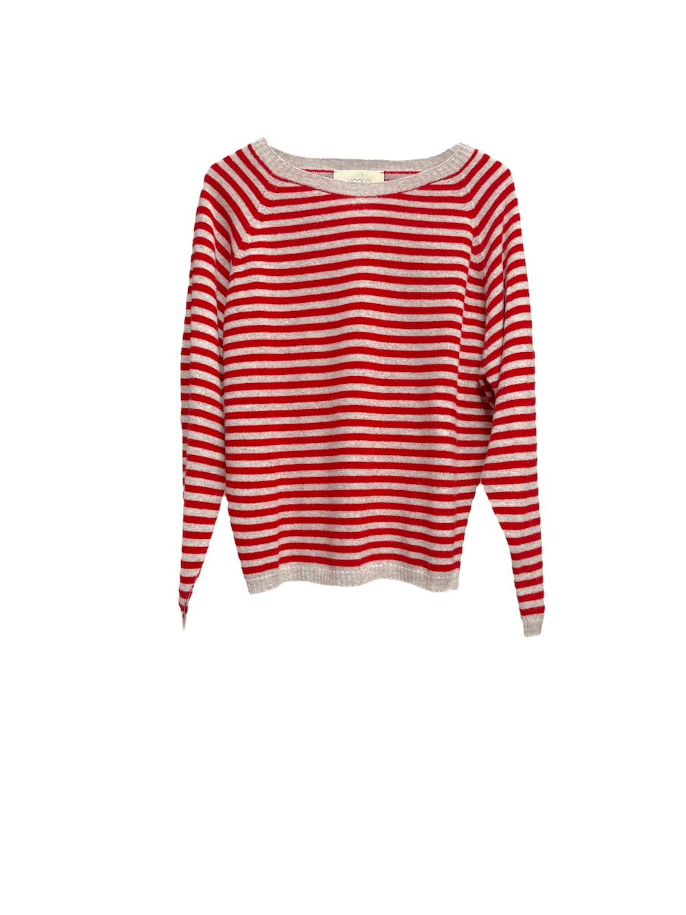 Vicolo red grey line cashmere pullover