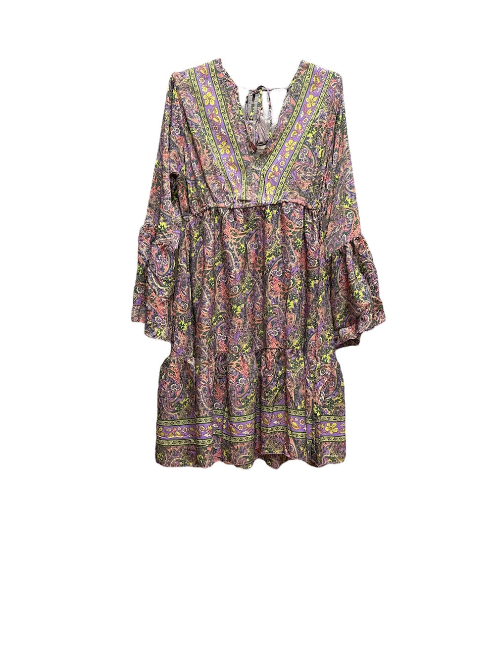 Abito lilla con stampa hindi