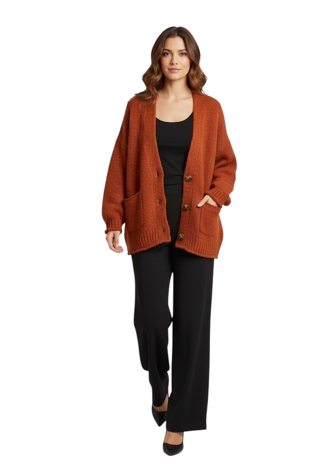 Vicolo rust cardigan
