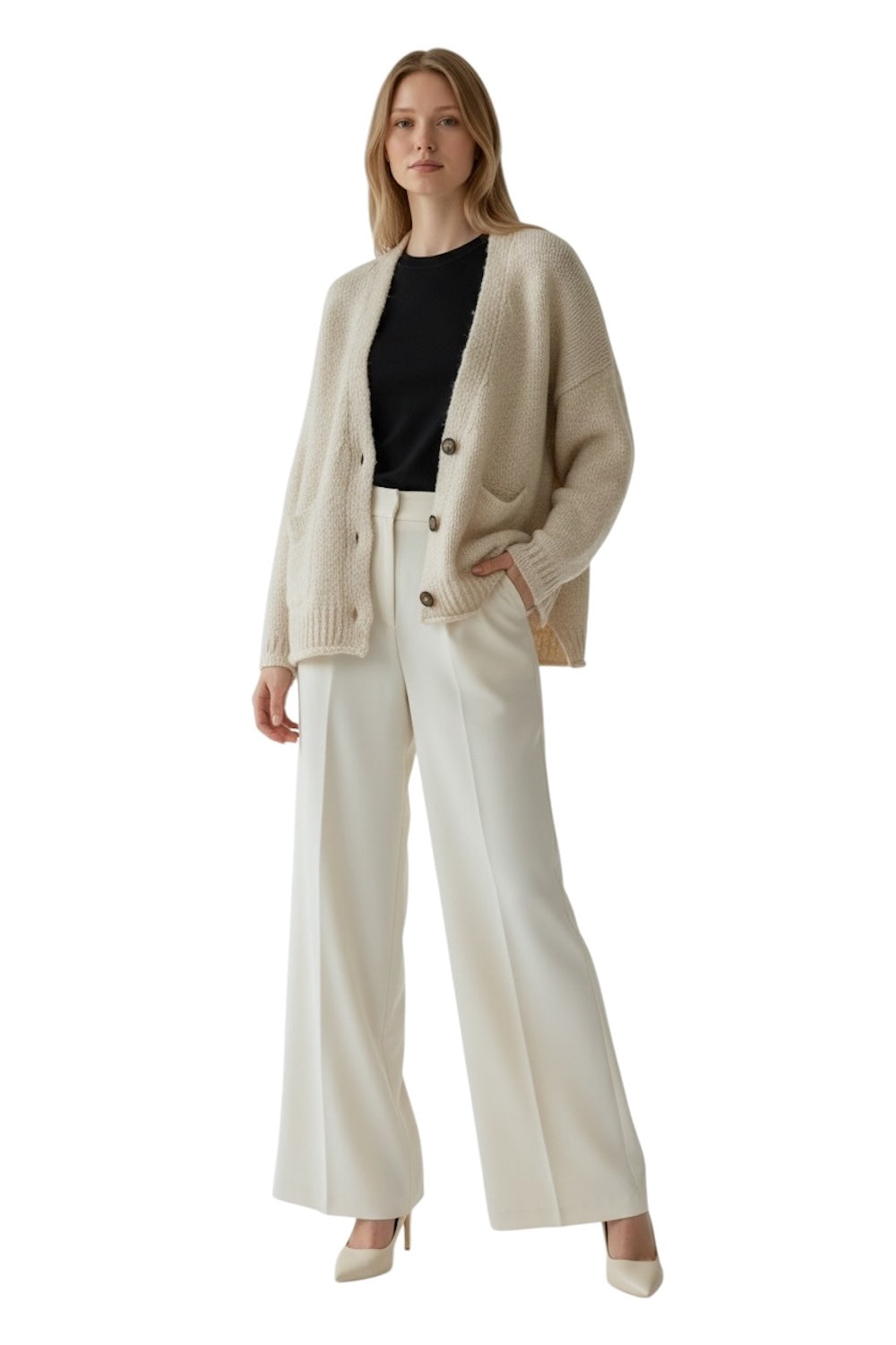 Vicolo natural cardigan
