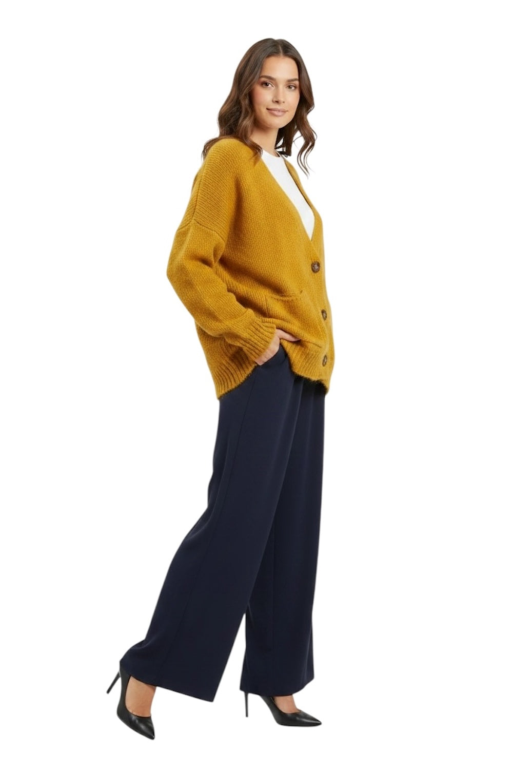Vicolo mustard cardigan