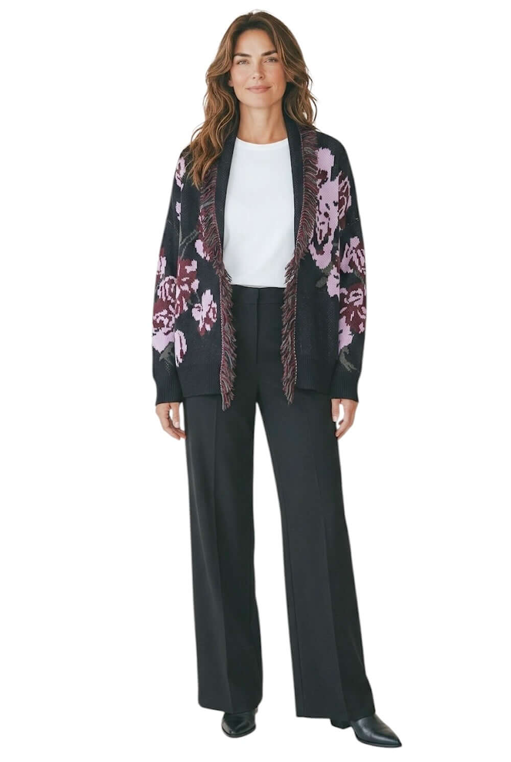 Cardigan Kontatto nero rosa bordeaux kaki