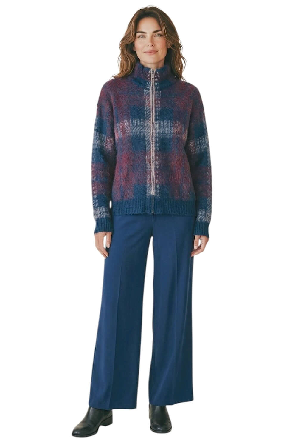 Giacca Kontatto blu bordeaux cammello