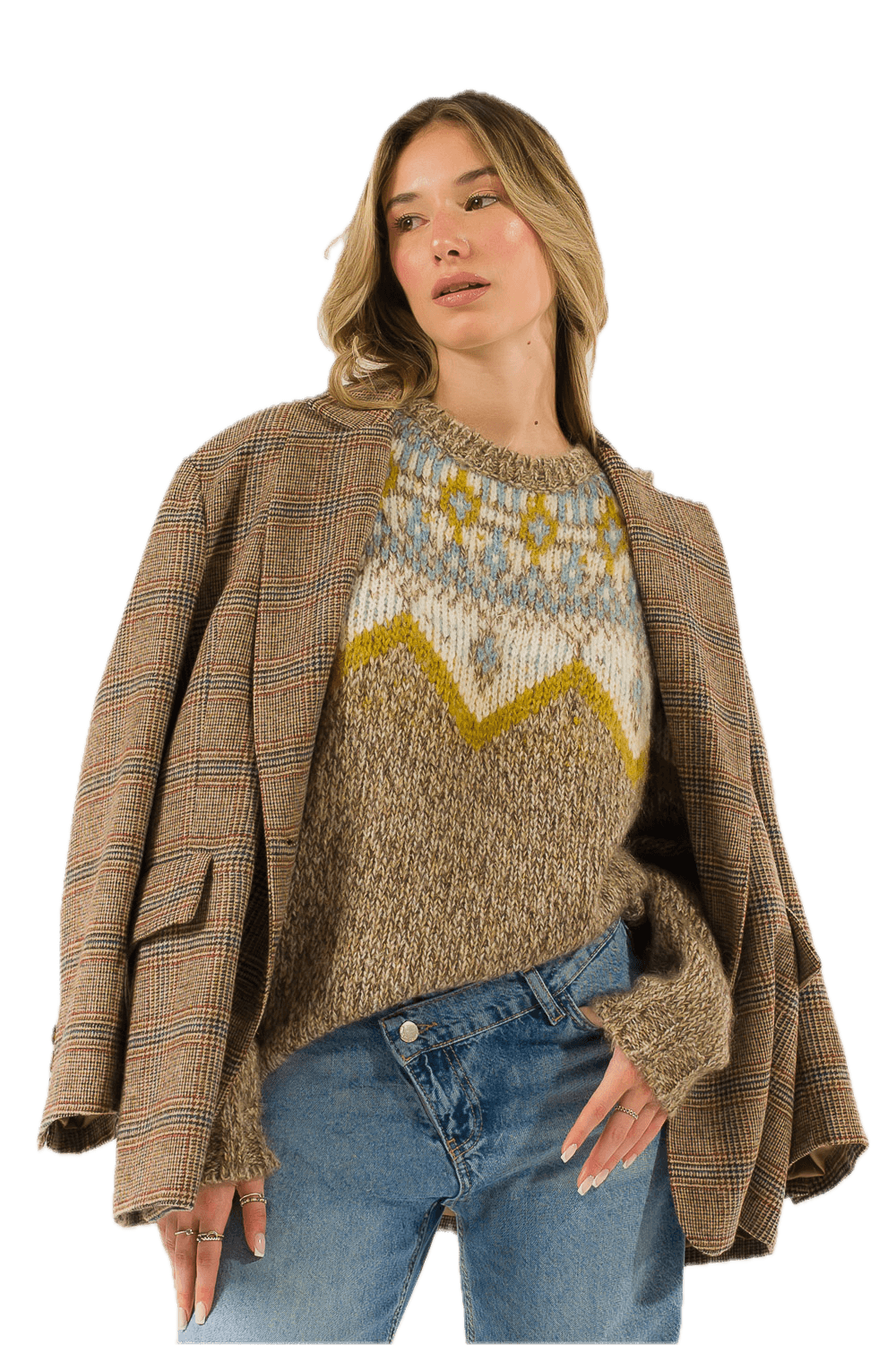 Kontatto pullover color crema effetto nuvola beige