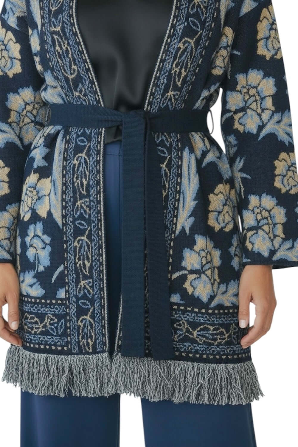 Cardigan Kontatto blu cammello cielo