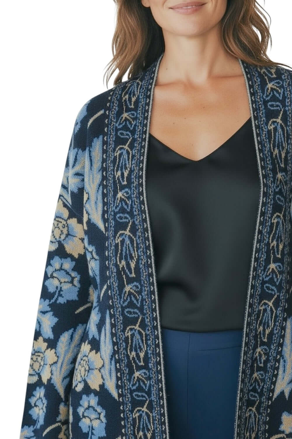 Cardigan Kontatto blu cammello cielo