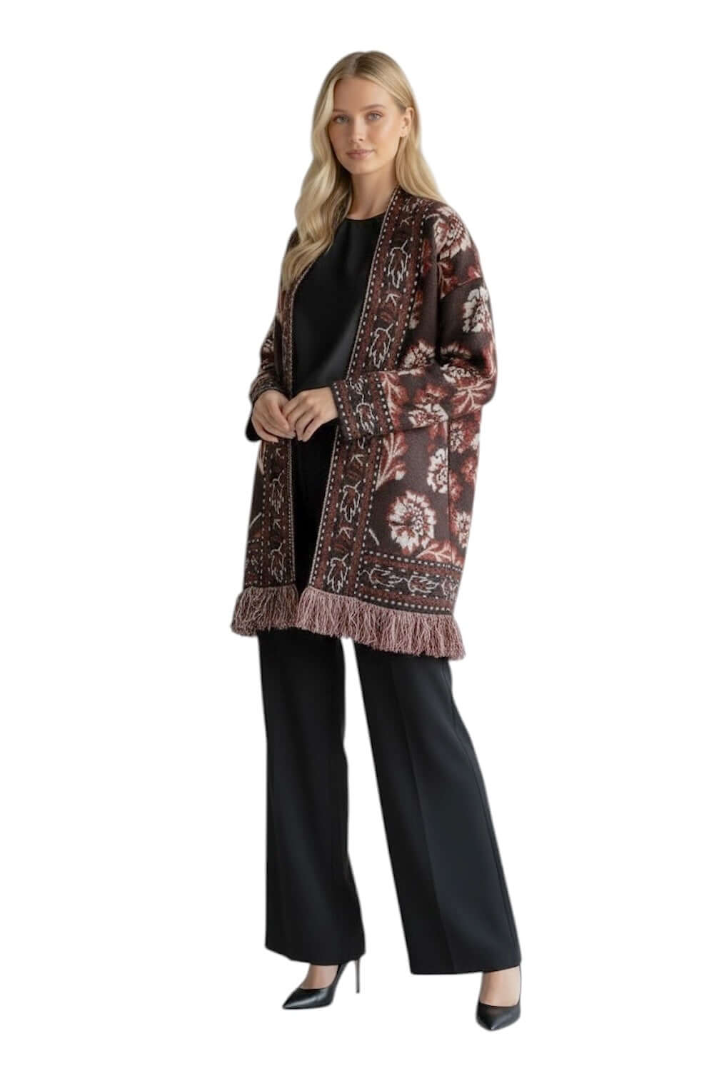 Kontatto moka ecru cocco cardigan
