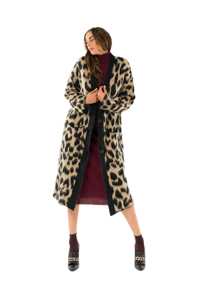 Kontatto black mou long cardigan