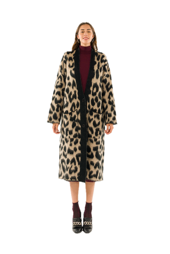 Kontatto black mou long cardigan