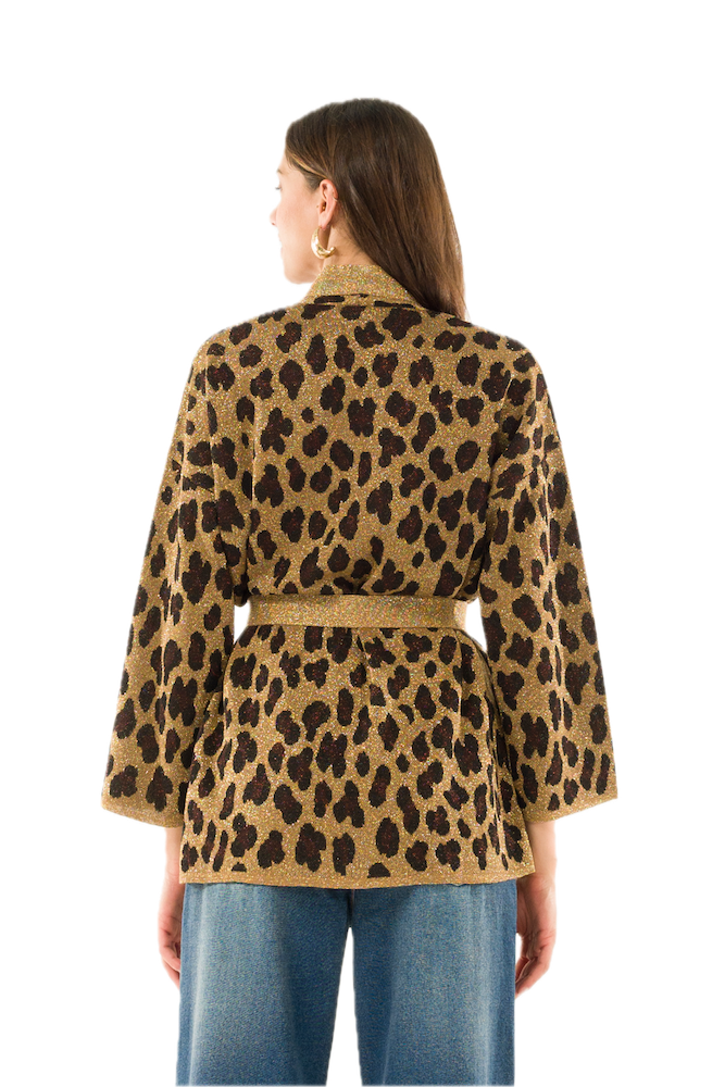 Kontatto gold black brown cardigan