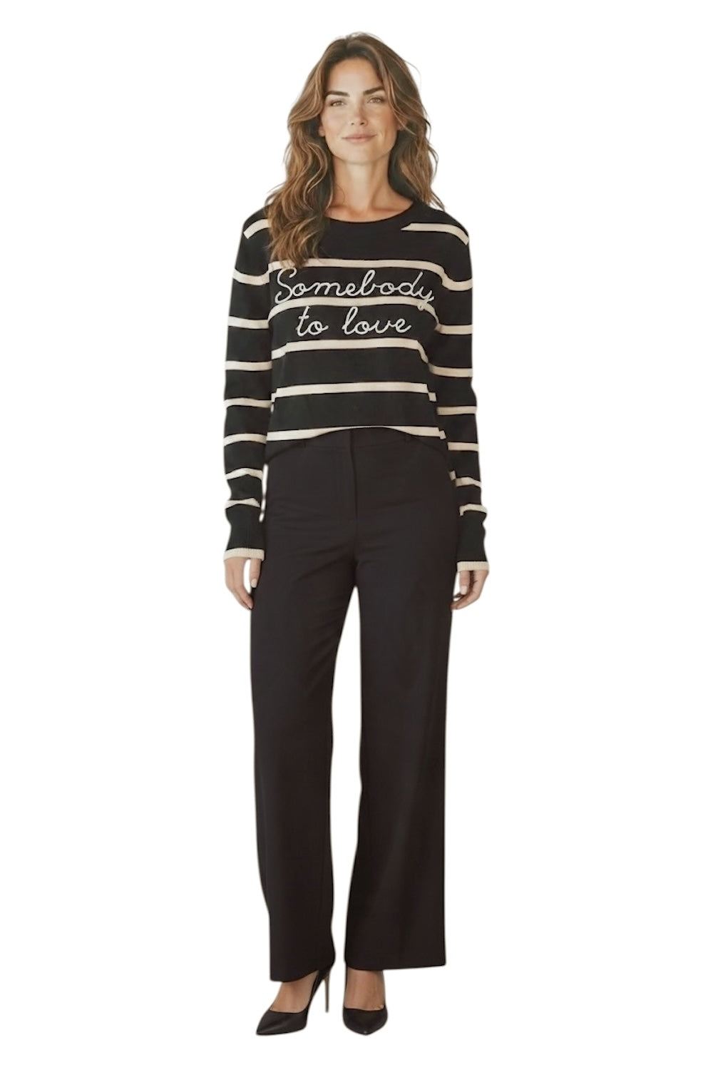 Maglione beige crema nero Kontatto