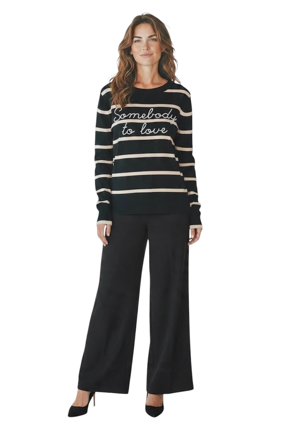 Maglione beige crema nero Kontatto