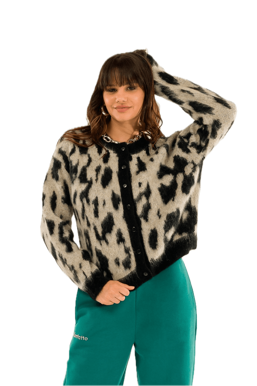 Kontatto beige black cardigan