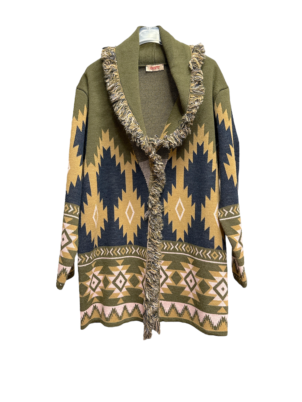 Kontatto kaky camel pink blue cardigan