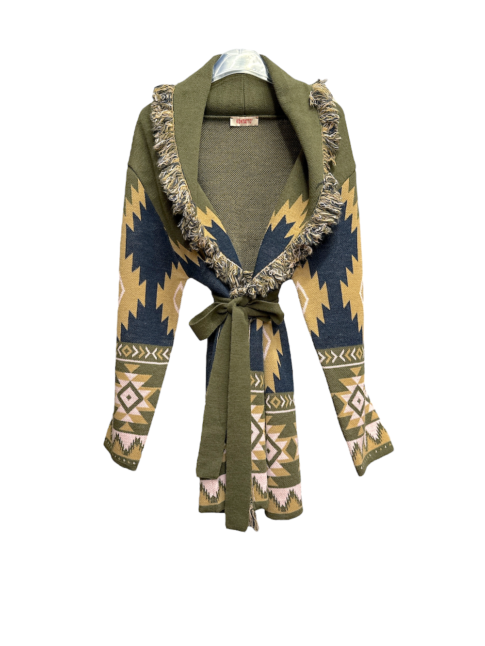 Kontatto kaky camel pink blue cardigan