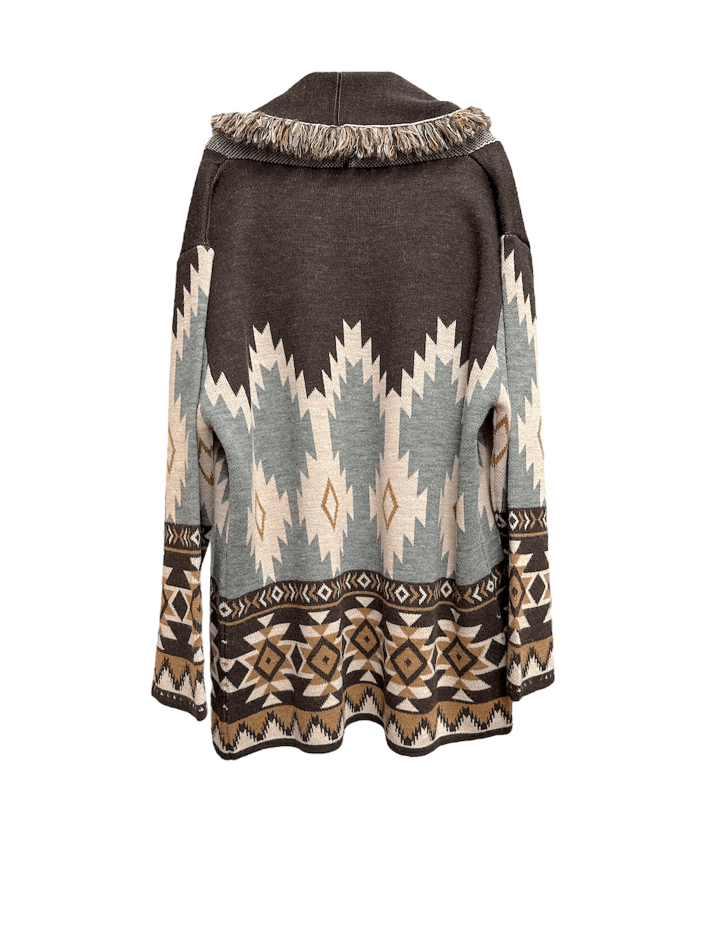Kontatto brown pink leather grey cardigan