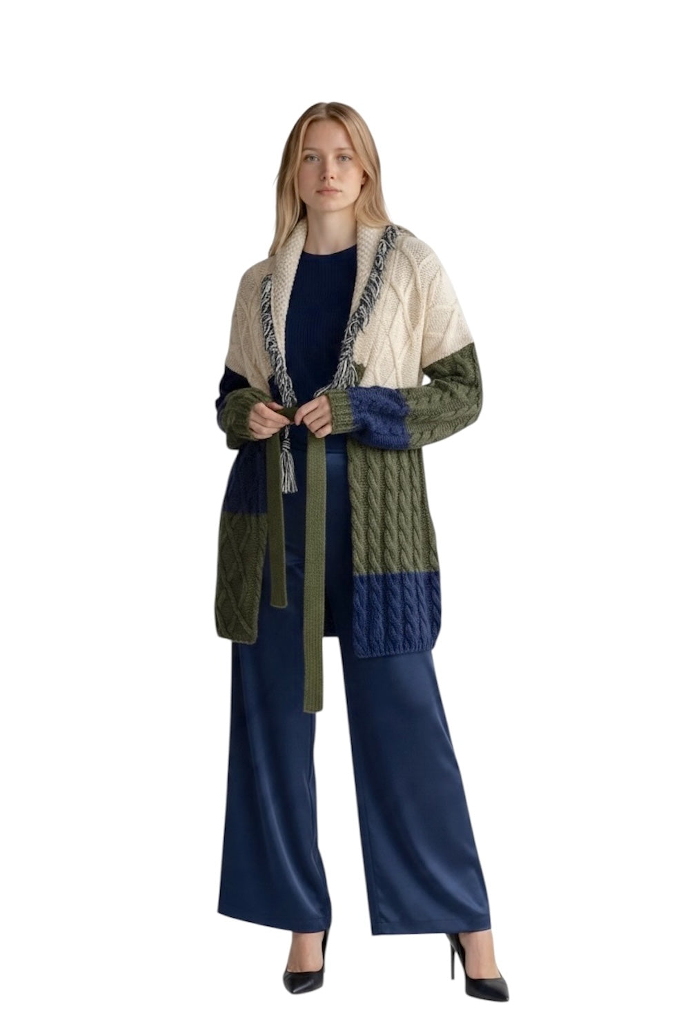 Kontatto green blue butter cardigan