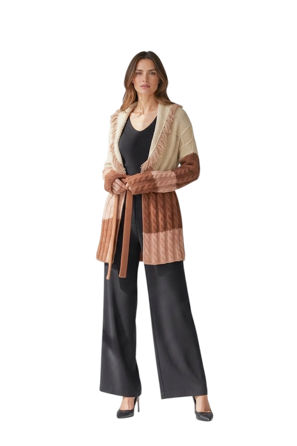 Cardigan Kontatto color terra rosa chiaro burro