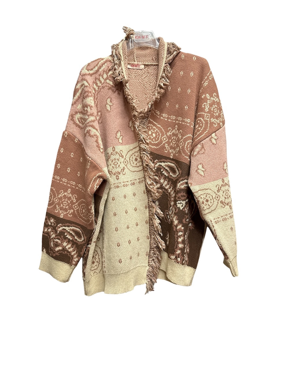 Kontatto ecru-walnut cardigan