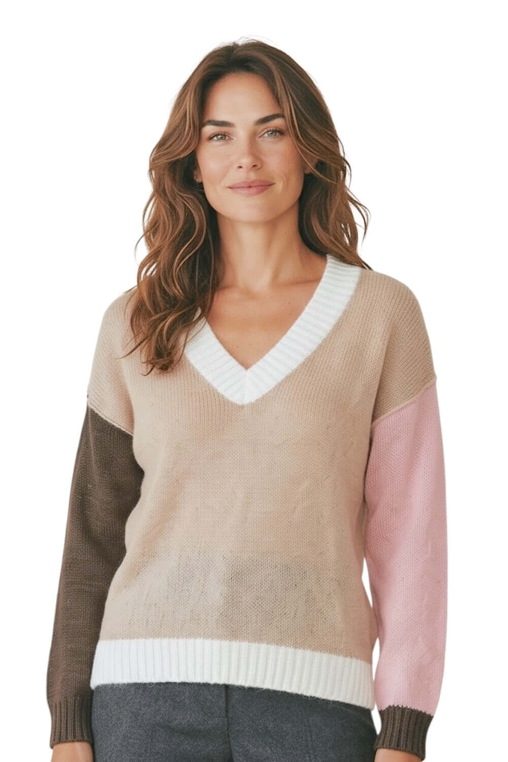 Kontatto cream camel pullover