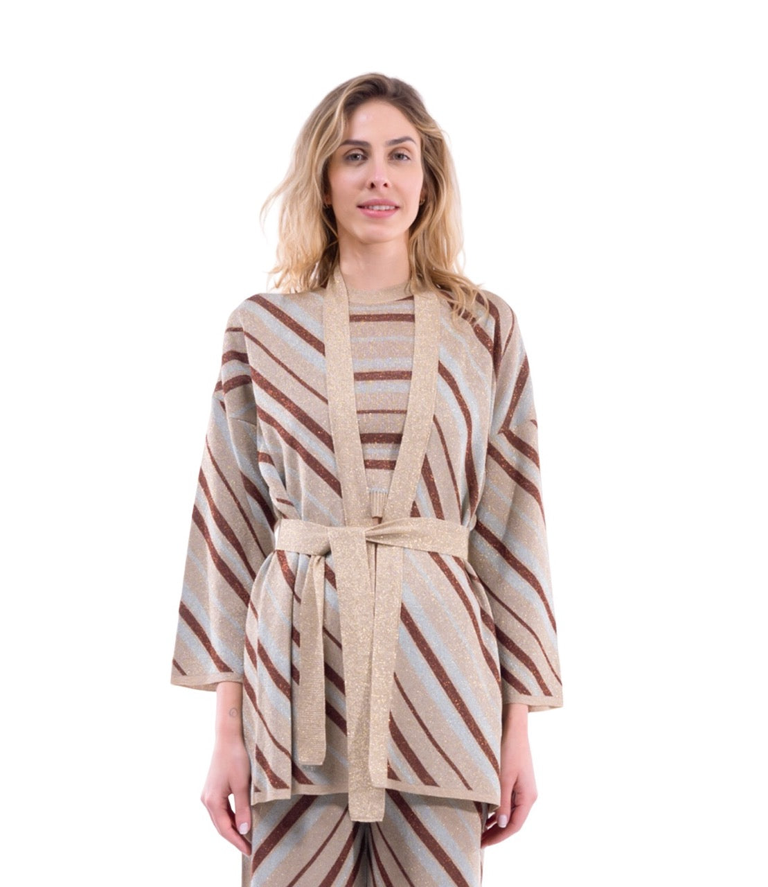 Kontatto gold rust mint cardigan