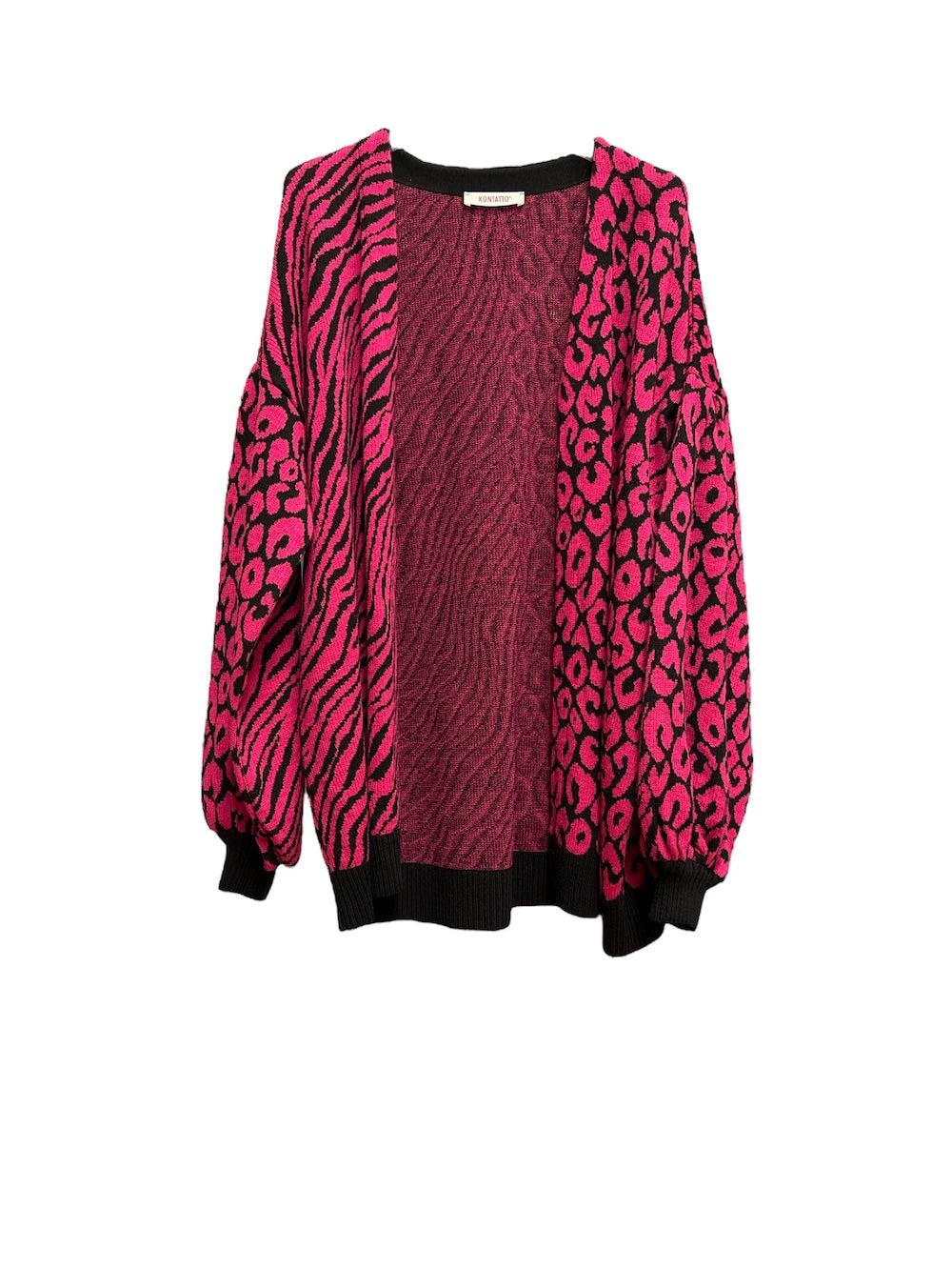 Kontatto fuchsia black cardigan