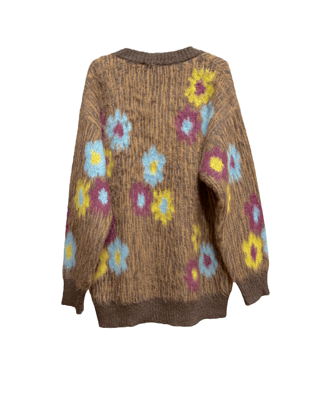 Kontatto flower brown cardigan