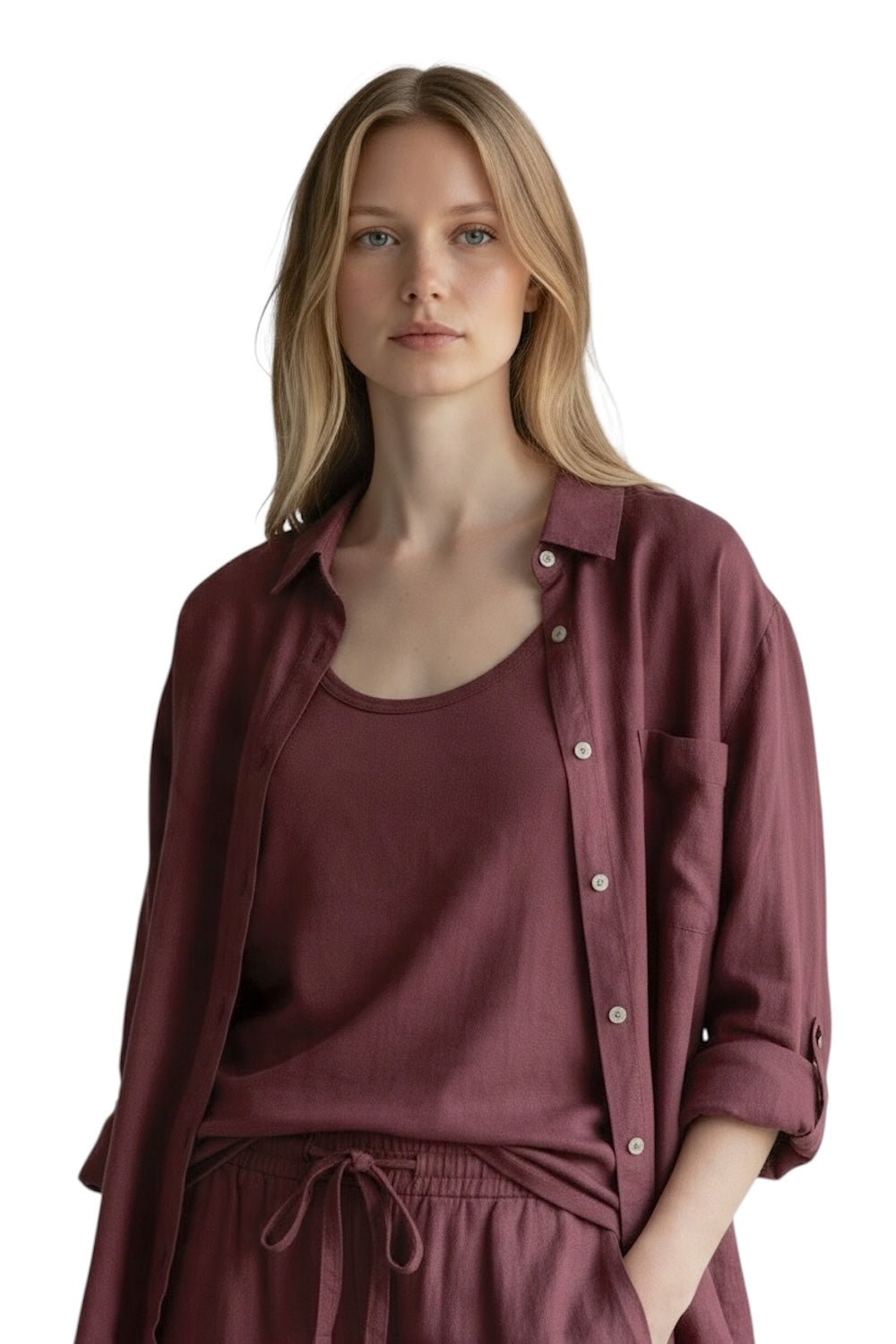 Le îls wine red shirt
