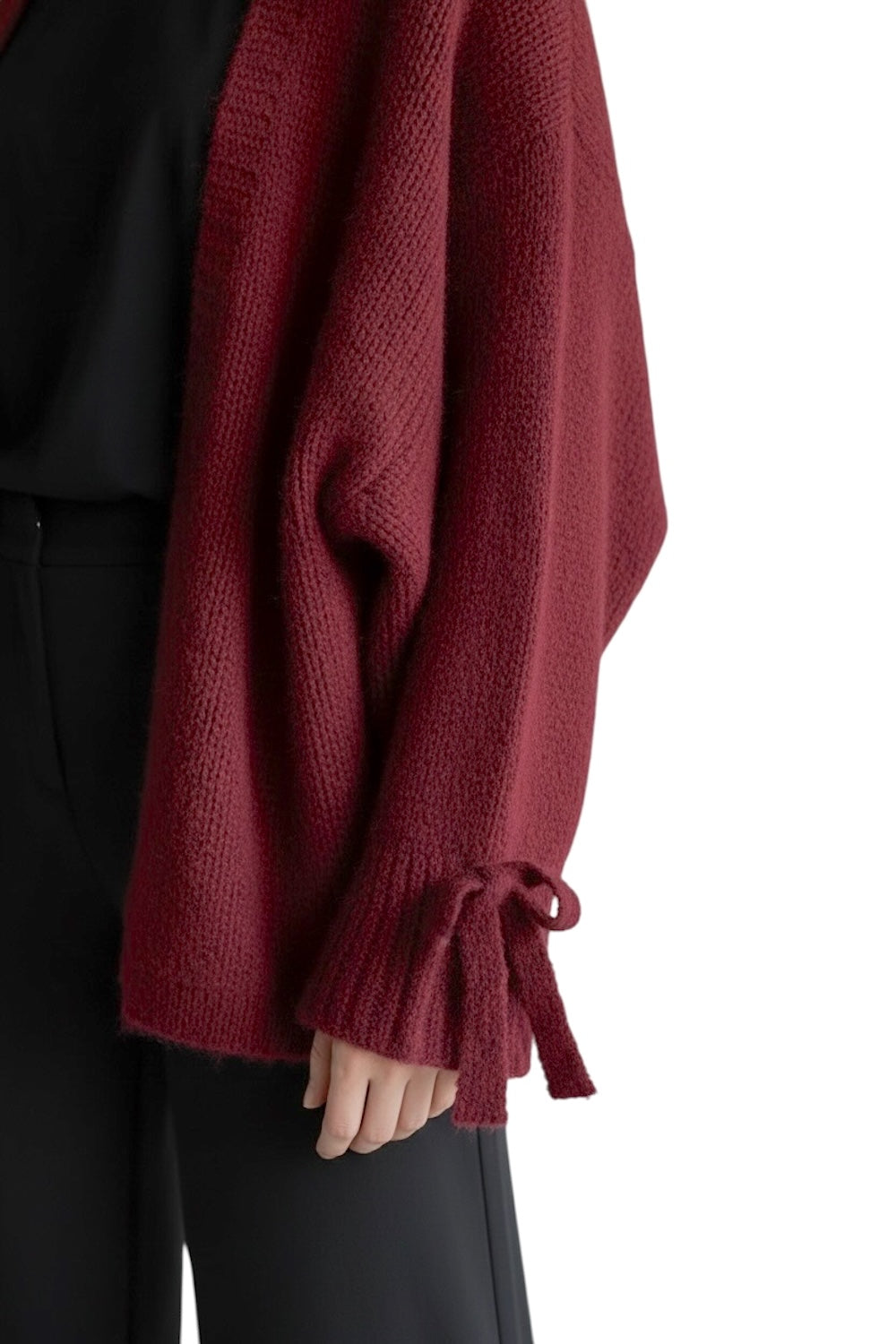 Le îls wine red cardigan