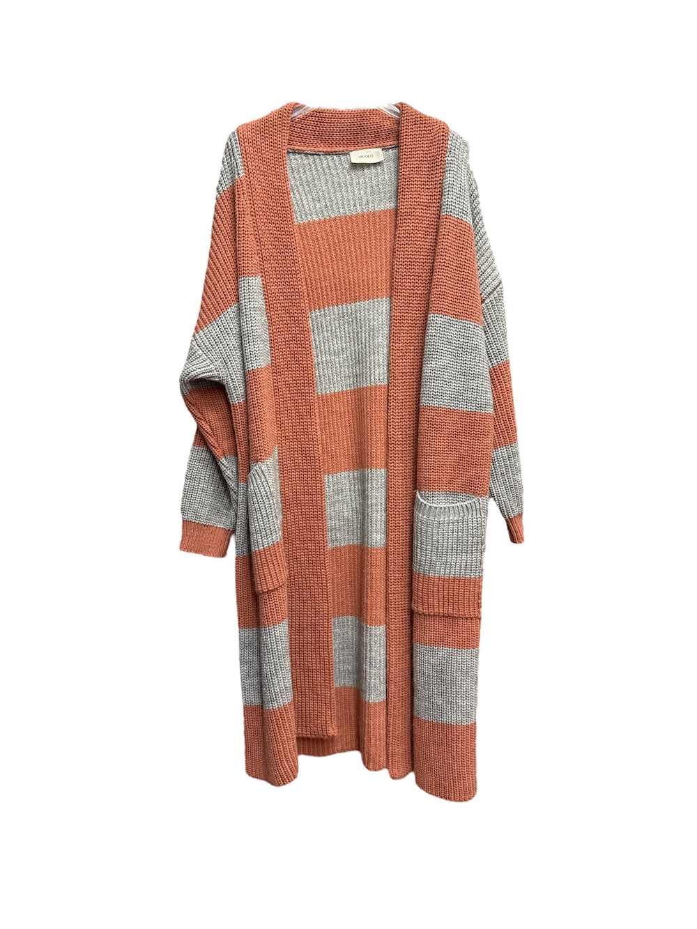 Vicolo grey rust striped cardigan