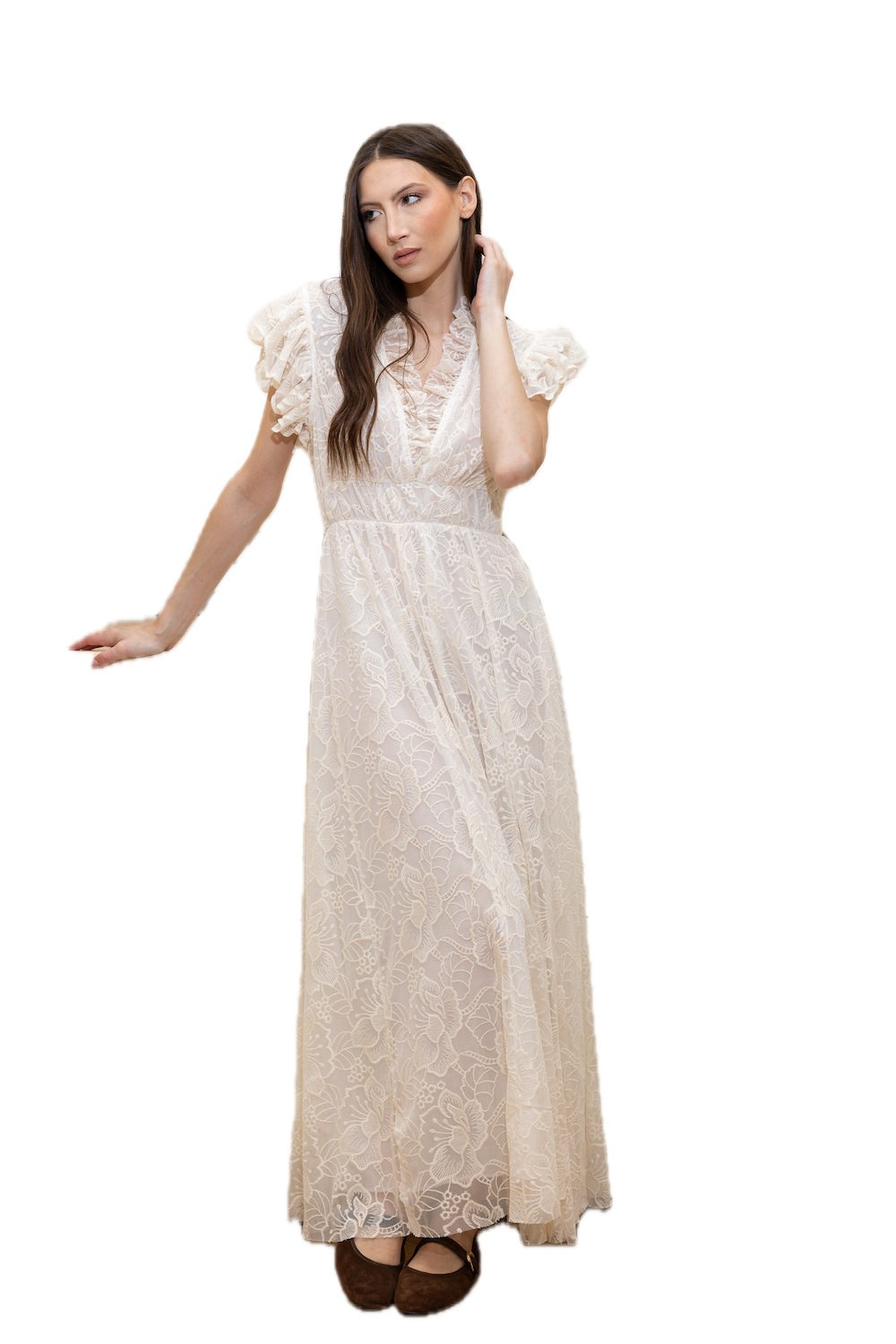 Saiph white flower dress