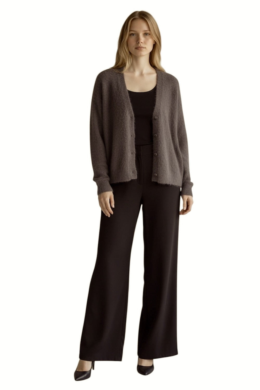 Le îls dark brown cardigan