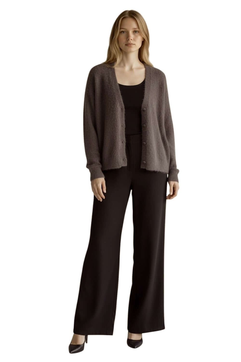 Le îls dark brown cardigan