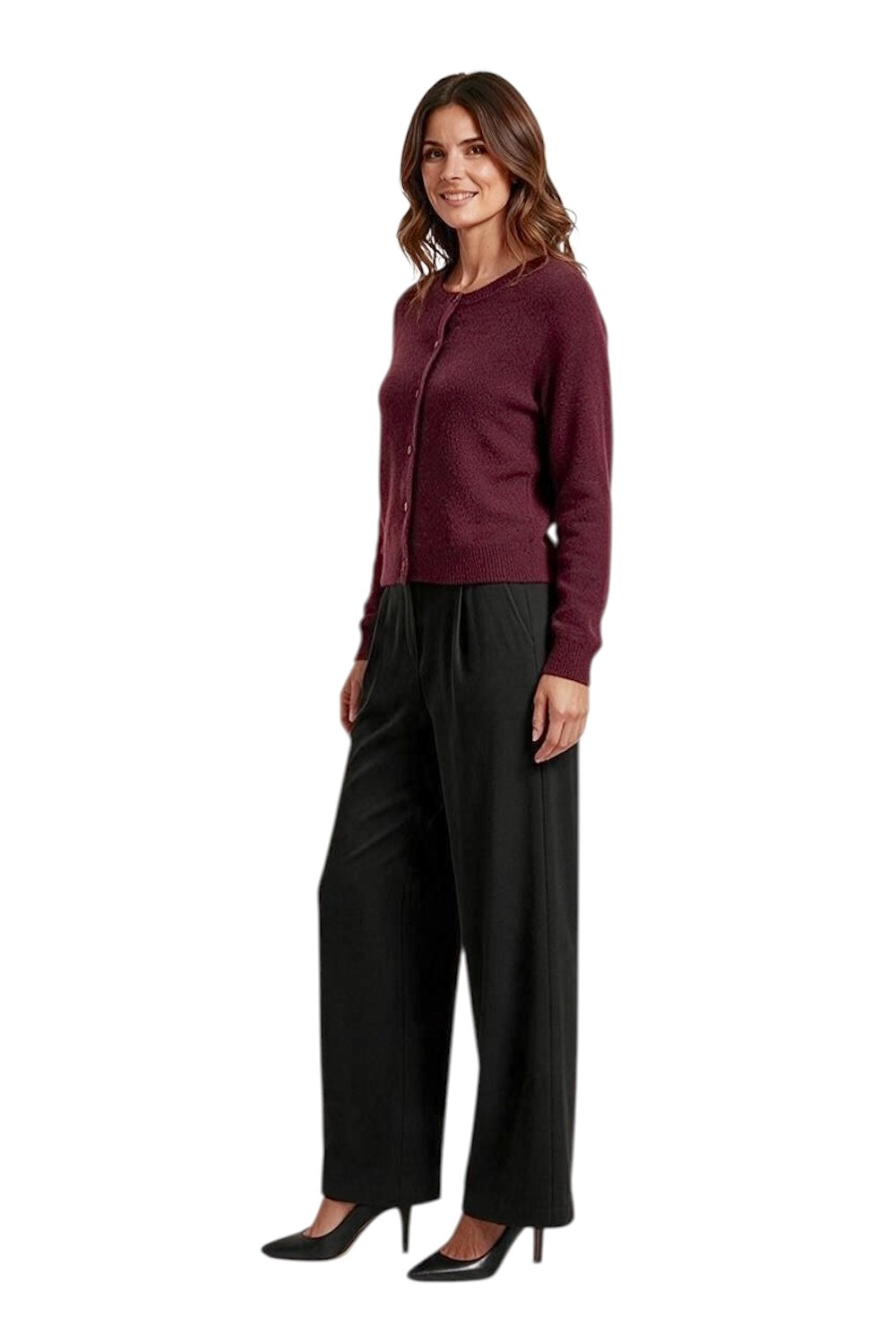 Le îls red wine cardigan