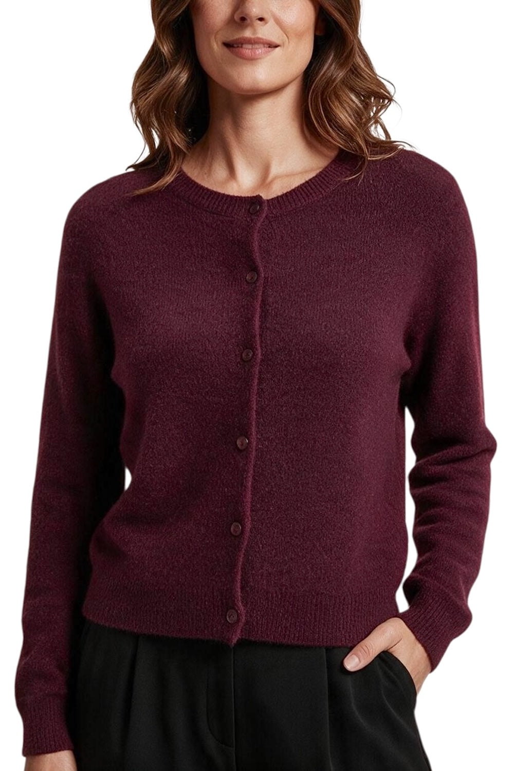 Le îls red wine cardigan