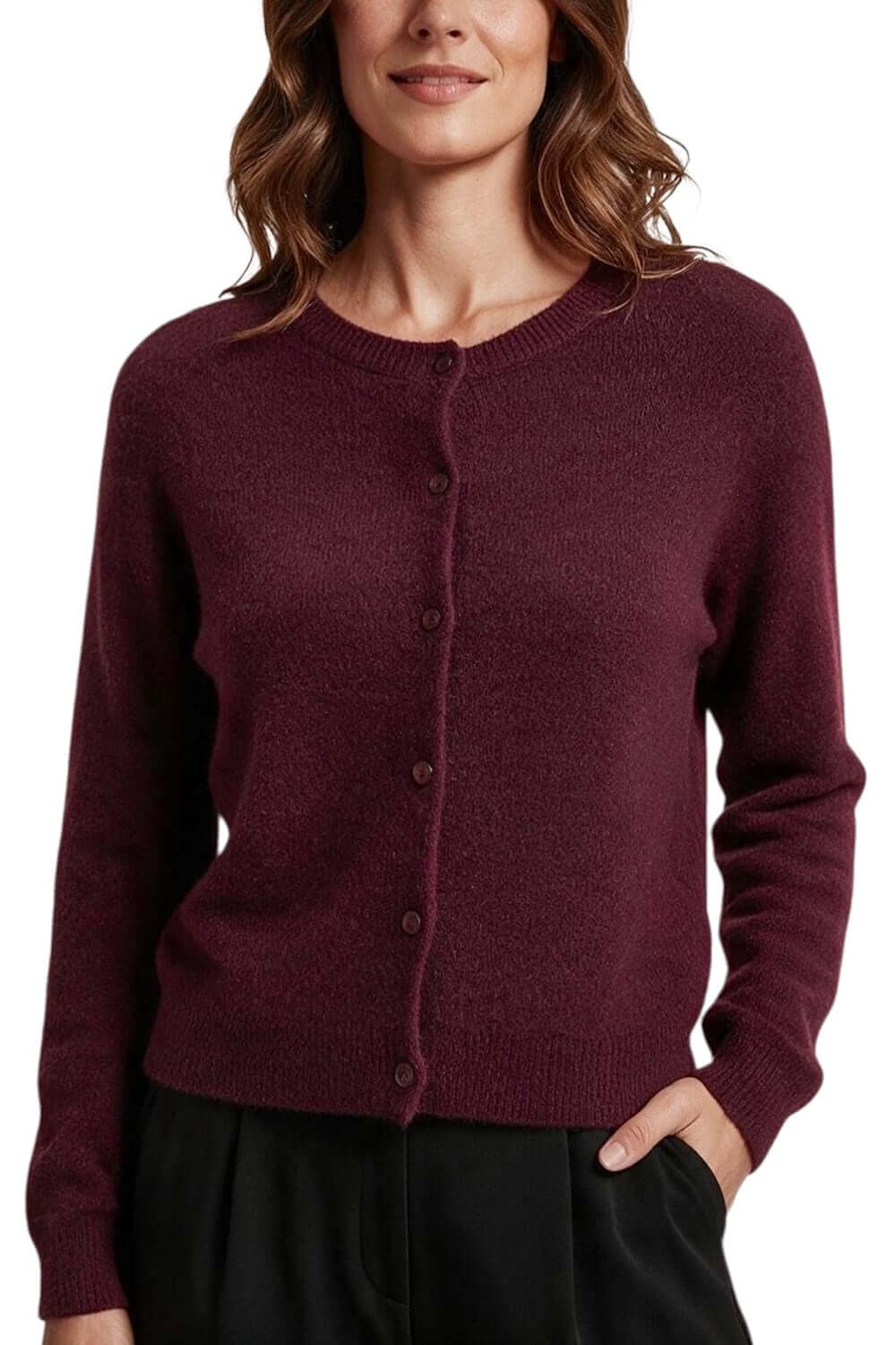 Le îls red wine cardigan