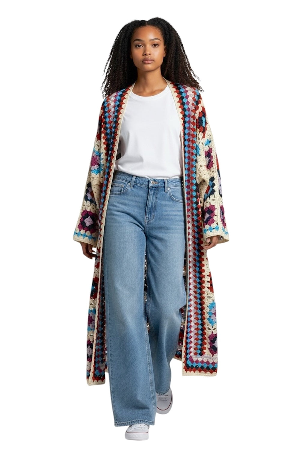 Le îls multicolor red cardigan