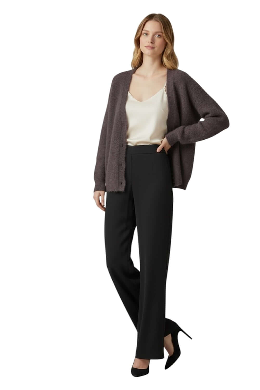 Le îls dark brown cardigan
