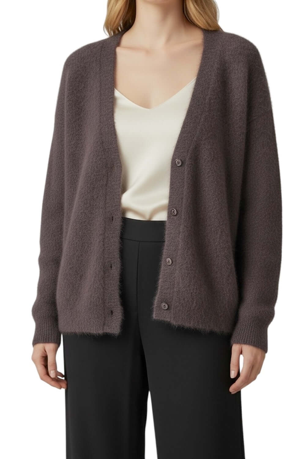 Le îls dark brown cardigan