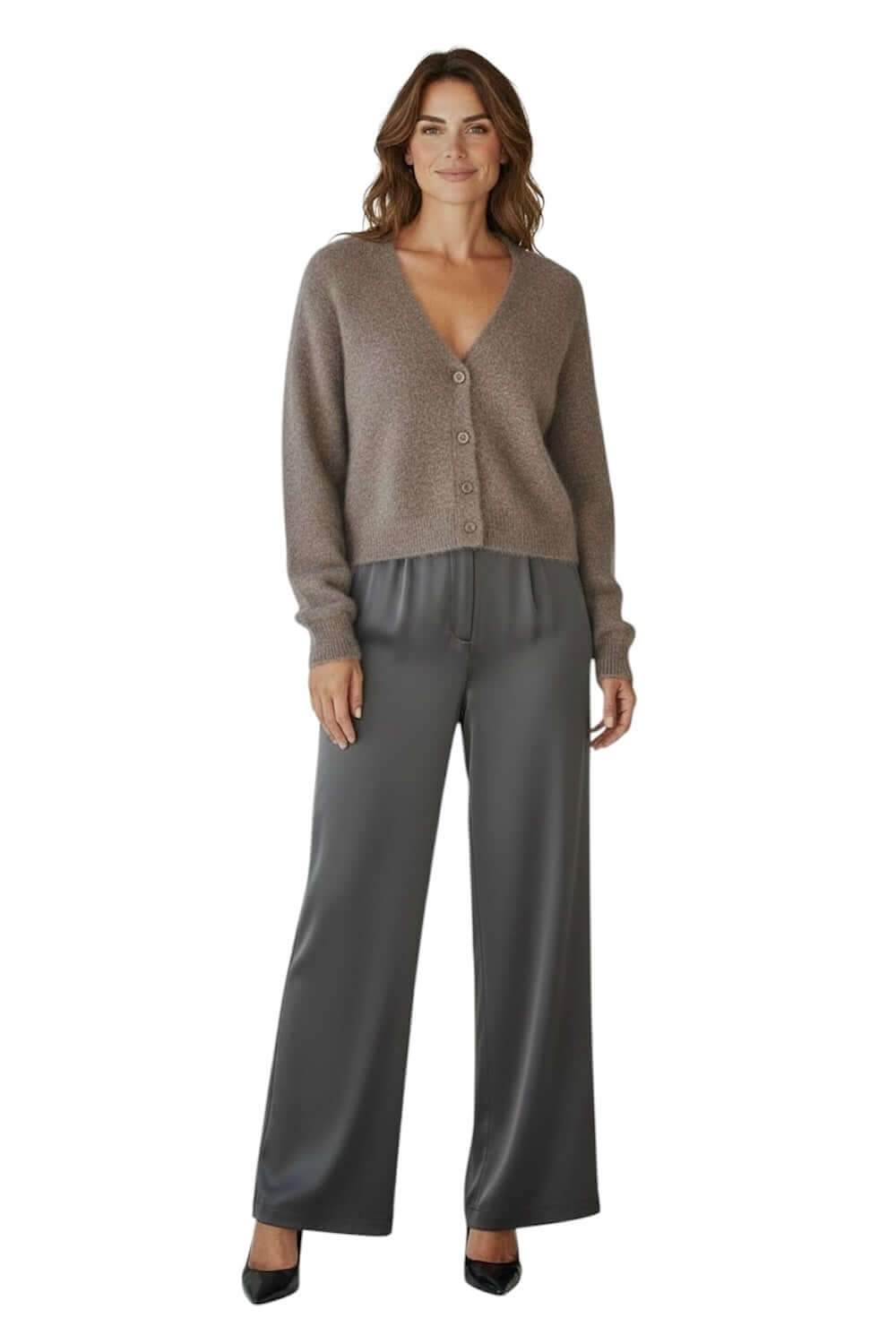 Cardigan lungo in mud
