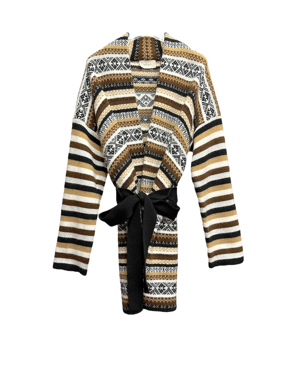 Vicolo brown cream kimono cardigan