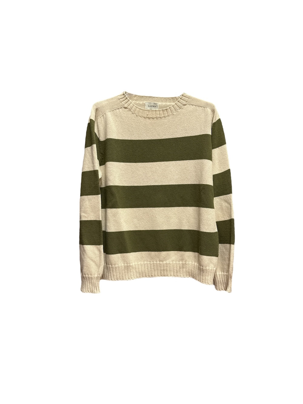 Susy Mix sand green striped pullover