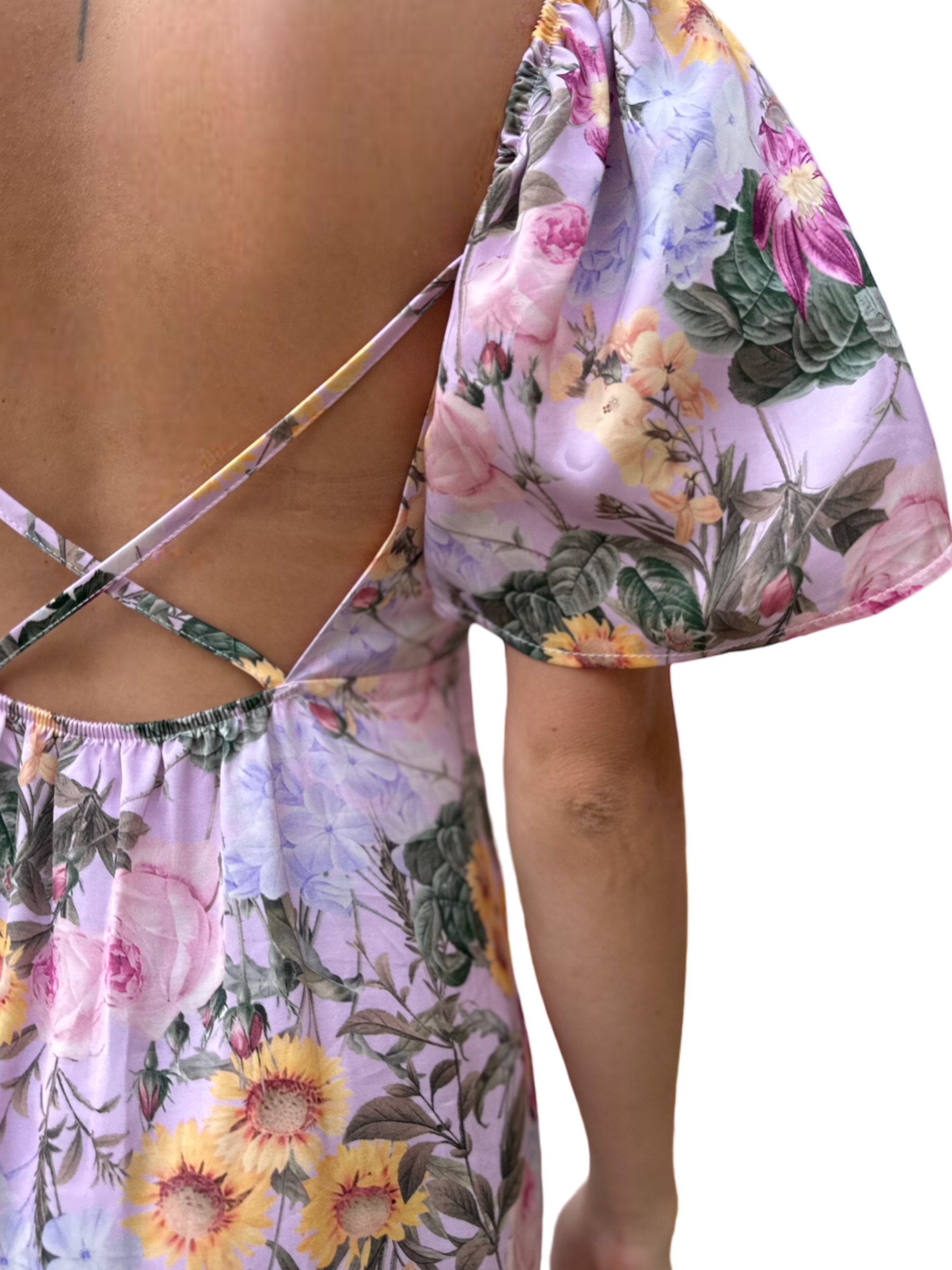 Saiph lilac flower short dress