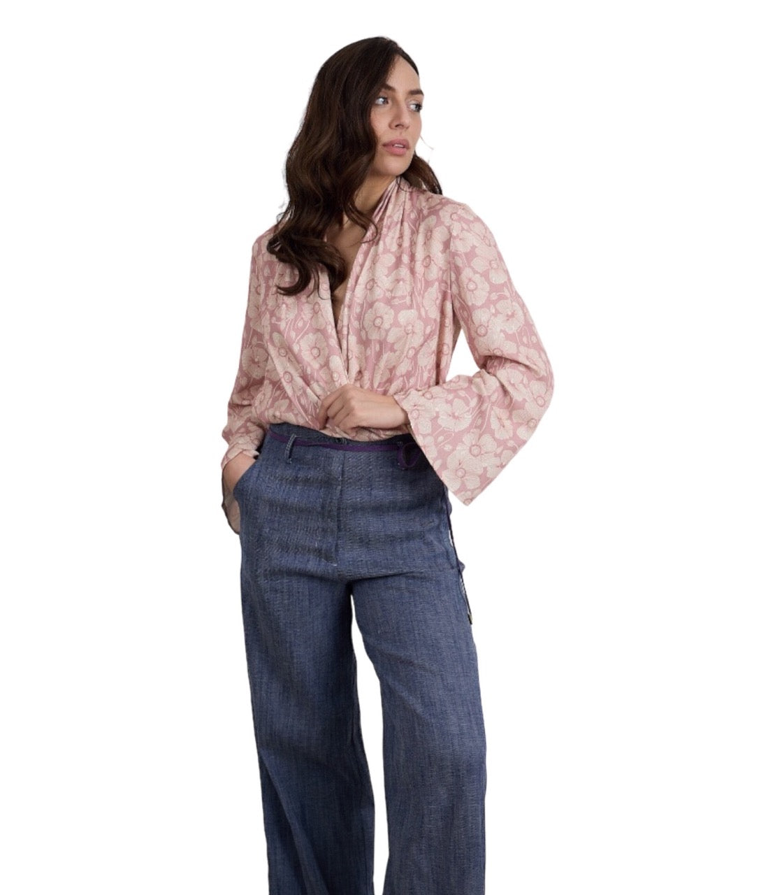 Saiph floral pink print shirt