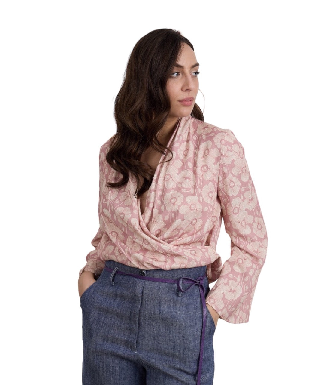 Saiph floral pink print shirt