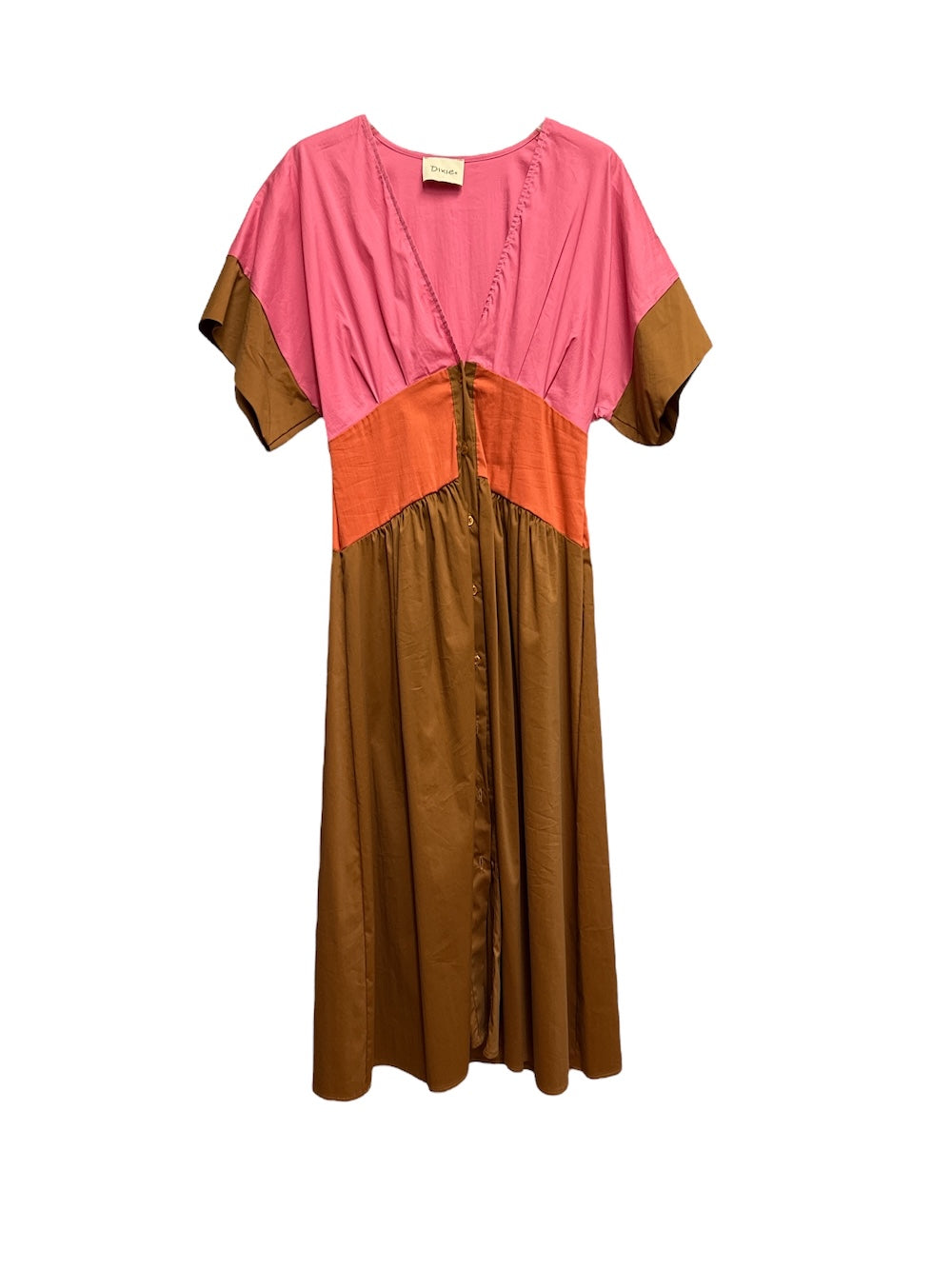 Abito chemisier marrone rosa Dixie