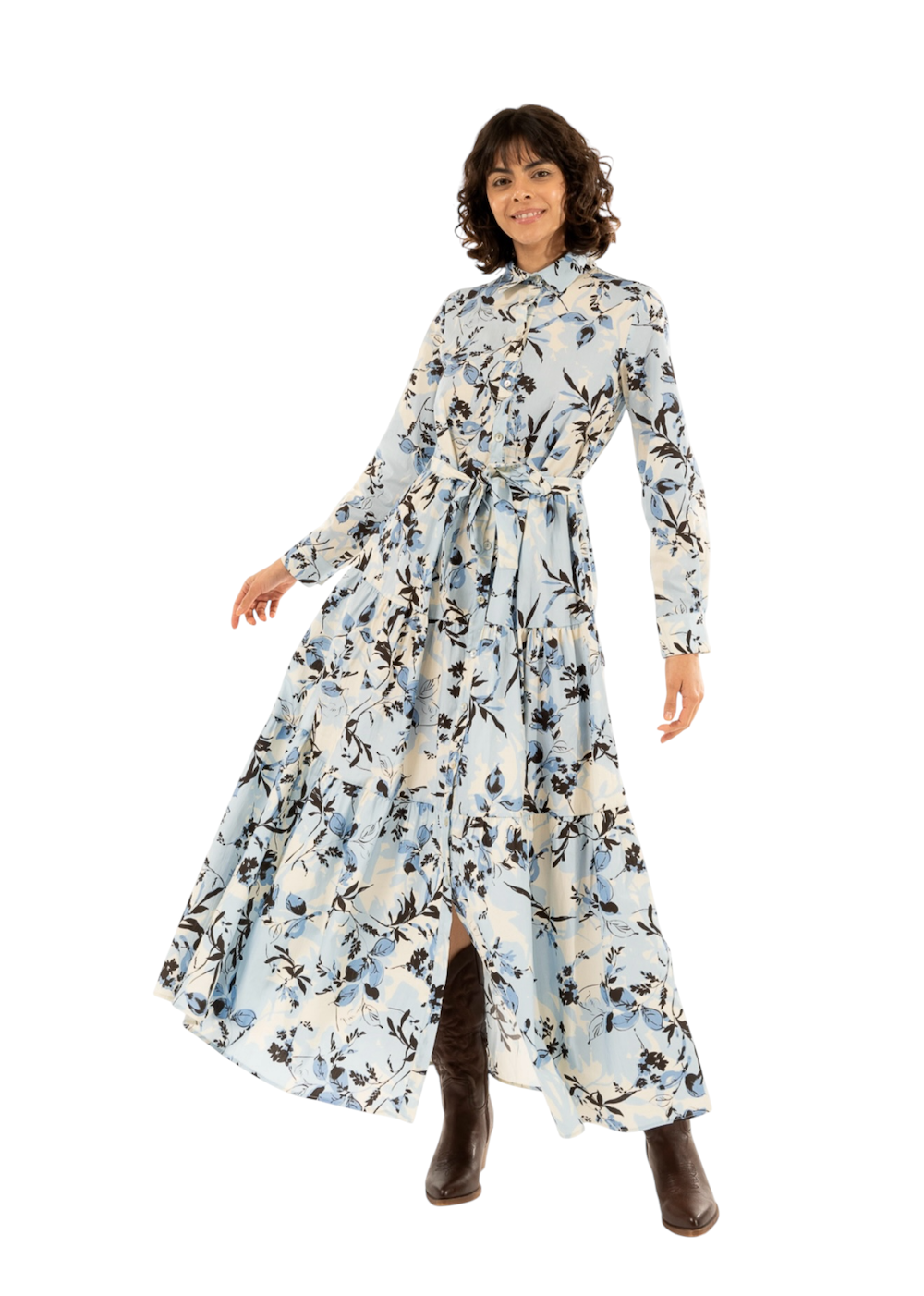 Kontatto oxford/brown chemiser dress