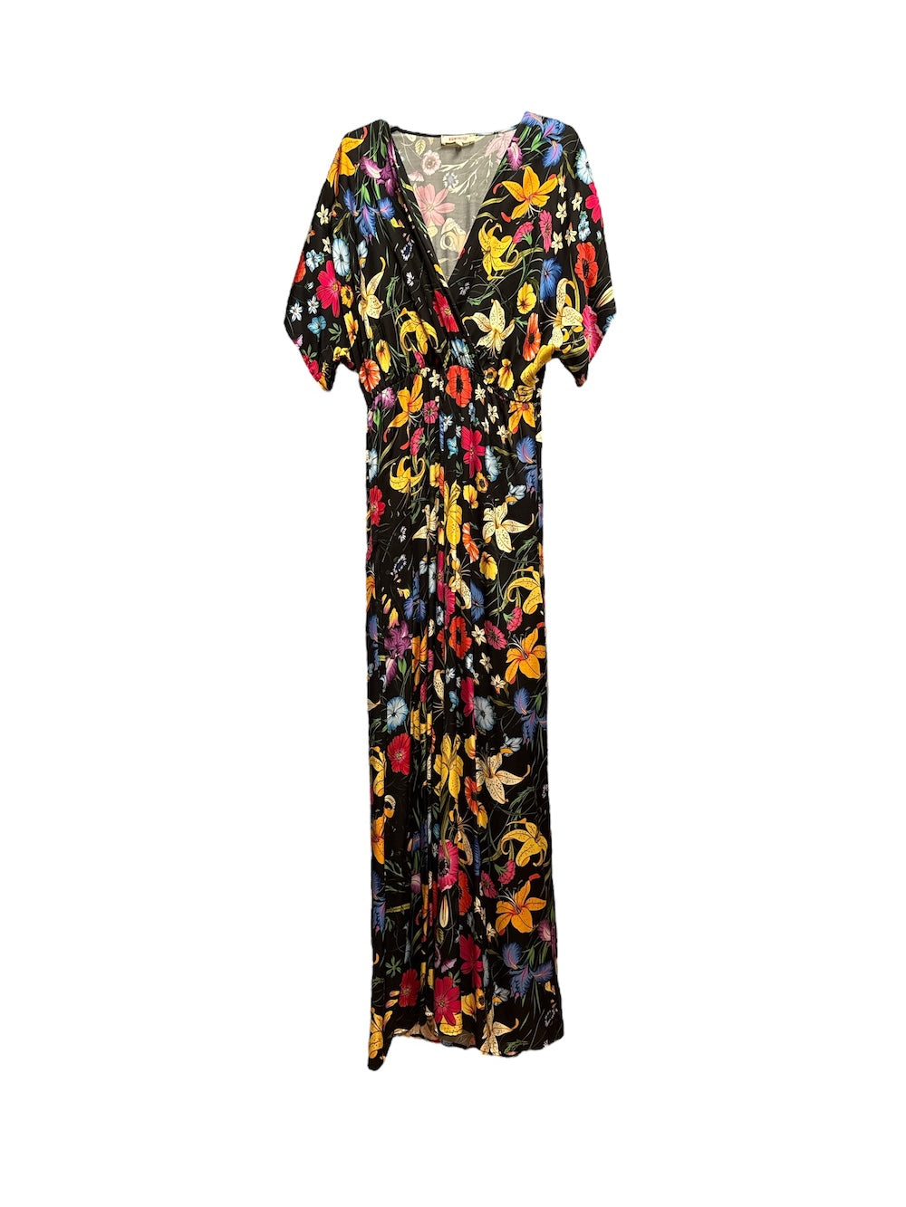 Salopette nera floreale Konatatto